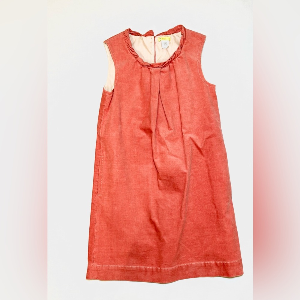 Crewcuts by J.Crew Girls Orange Corduory Jumper Shift Dress 12